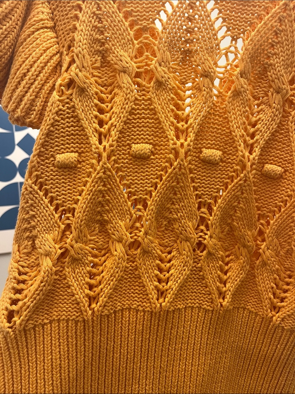 Zara light orange  Open-Knit Short Sleeve cotton Cardigan - Picture 9 of 12